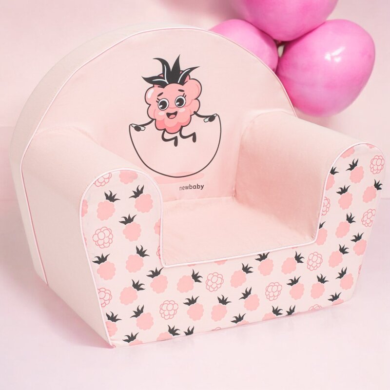 Fotoliu din burete, New Baby, Pinneaple, Pentru copii, 9 luni - 5 ani, Cu Husa detasabila, Pink - gogobaby.ro