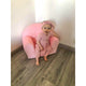 Fotoliu din burete, New Baby, Hearts, Pentru copii, Cu buzunar lateral, Din tesatura de catifea, Cu Husa detasabila, Din materiale certificate Oeko Tex Standard 100, 9 luni - 5 ani, Pink