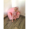Fotoliu din burete, New Baby, Hearts, Pentru copii, Cu buzunar lateral, Din tesatura de catifea, Cu Husa detasabila, Din materiale certificate Oeko Tex Standard 100, 9 luni - 5 ani, Pink