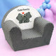 Fotoliu din burete, New Baby, Cute Family, Pentru copii, Din tesatura minky, 9 luni - 5 ani, Cu Husa detasabila, Gray
