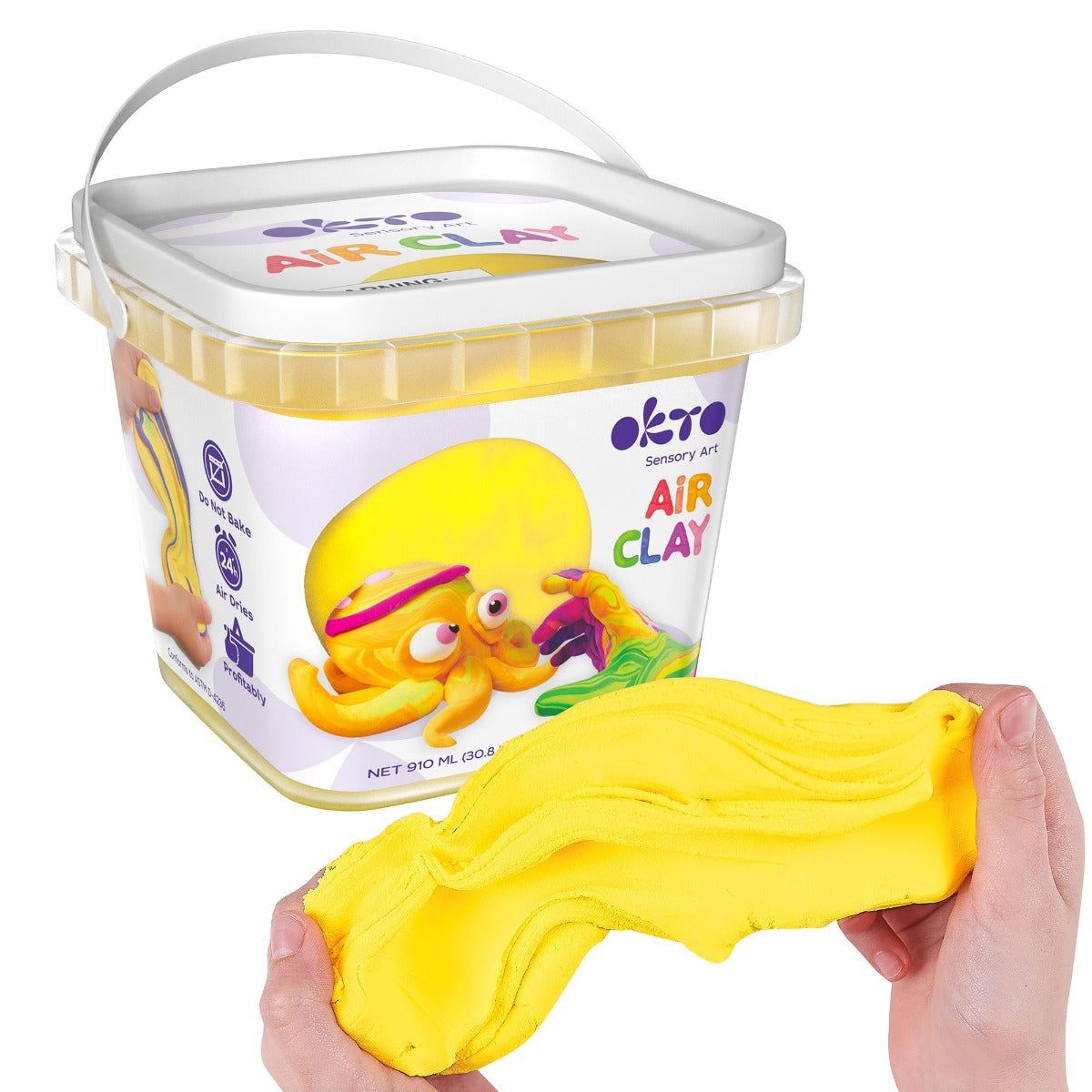 Air Clay pentru modelaj, 200g, Okto - Galben - gogobaby.ro