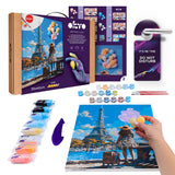 Set pictura si modelare 3D cu argila usoara, 30*40 cm - Greetings from Paris
