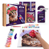 Set pictura si modelare 3D cu argila usoara, 30*40 cm - A Cat in a Flower Crown