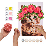 Set pictura si modelare 3D cu argila usoara, 30*40 cm - A Cat in a Flower Crown