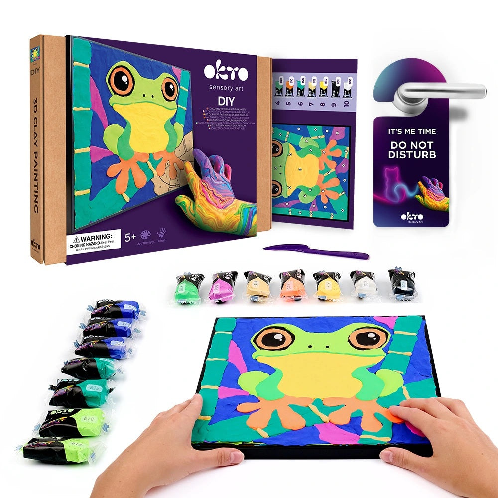 Set pictura cu argila usoara, 29*29 cm - Frog