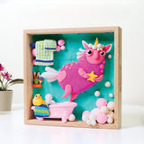 Set creatie Wood & Craft - Little Worlds, 21*21cm - Unicorn