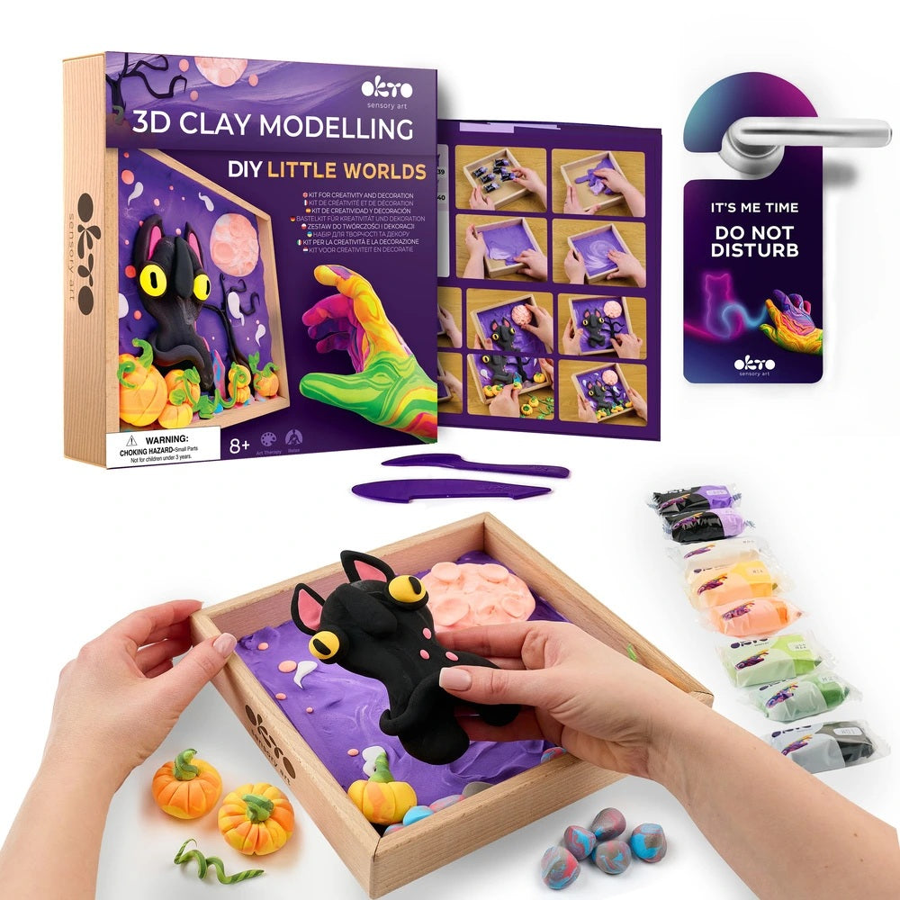 Set creatie Wood & Craft - Little Worlds, 21*21cm - Ghost Cat
