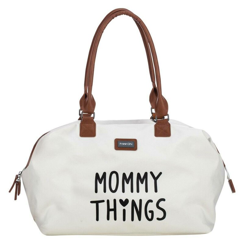 Geanta mamici, FreeON, Mommy things, Spatioasa si practica, Cu multiple buzunare, Include si 2 genti mai mici, Beige - gogobaby.ro