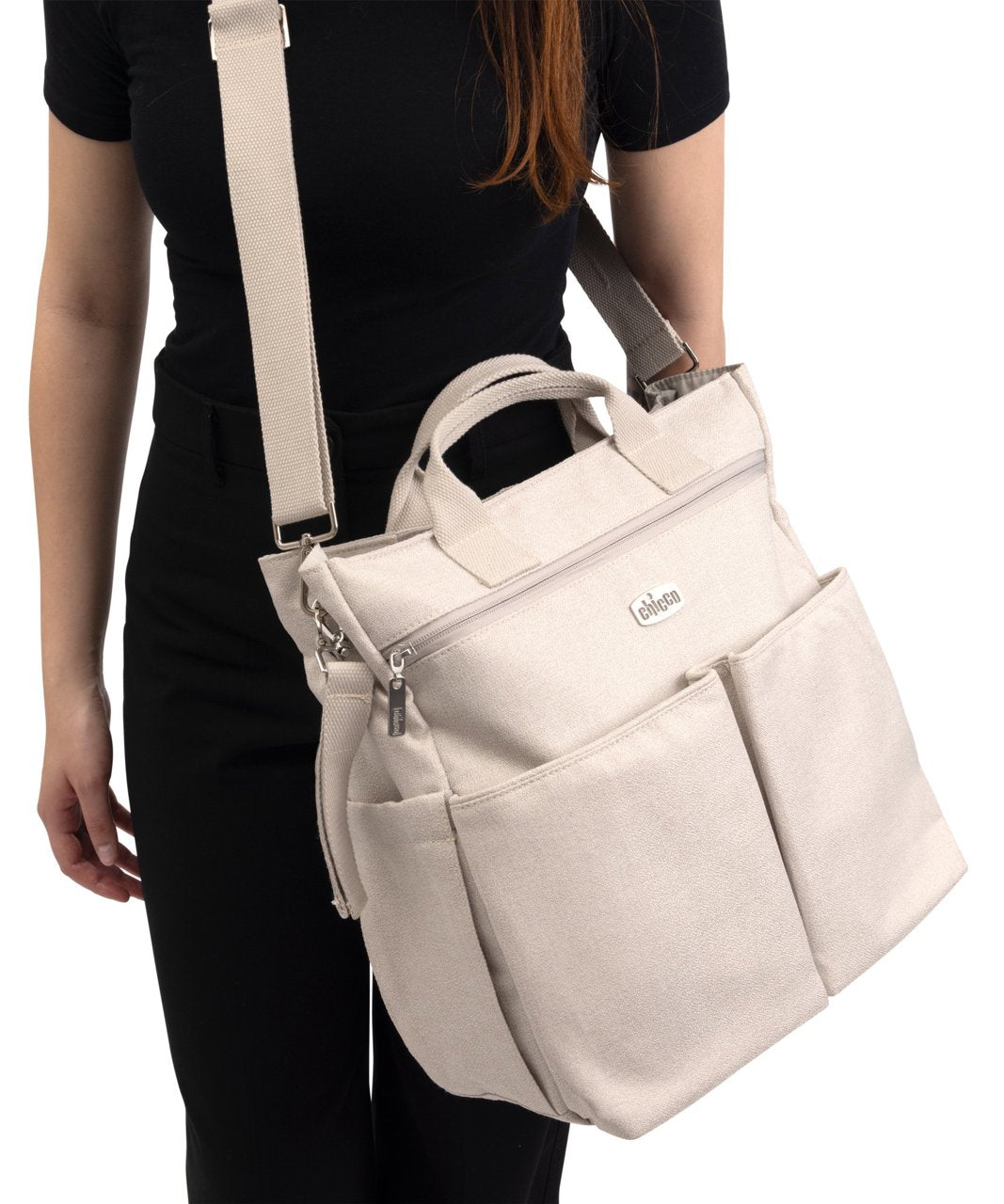 Geanta multifunctionala pentru carucior Chicco Bellagio, Black Satin, 0luni+ - gogobaby.ro