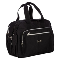 Geanta pentru scutece, FreeON, Style, Impermbeabila, Cu multiple buzunare, Dimensiune compacta, 39x32x18 cm, Black