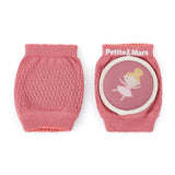 Genunchiere cu pernute, Petite&Mars, Cu elastic, Material respirabil, Stratul antiderapant, 13x10 cm, 6 luni+, Roz