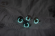 BIBS - Set 2 suzete fosforescente Colour Glow Latex, tetina rotunda, 6 luni +-Iron/Baby Blue