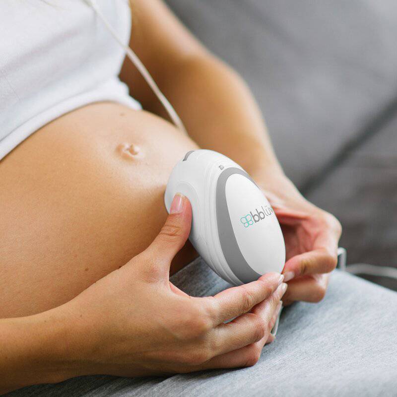 Doppler fetal, BBluv, Echo, Wireless, Pentru monitorizarea functiilor vitale ale bebelusului, Include casti si cablu inregistrare, White - gogobaby.ro