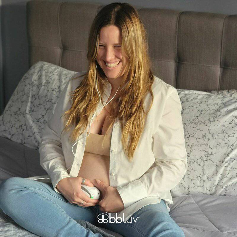 Doppler fetal, BBluv, Echo, Wireless, Pentru monitorizarea functiilor vitale ale bebelusului, Include casti si cablu inregistrare, White - gogobaby.ro