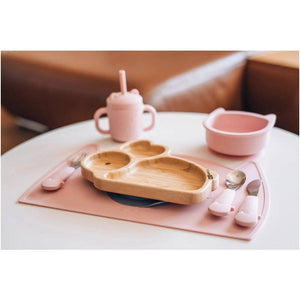 Covoras, FreeON, Pentru diversificare, Din silicon, Fara BPA, Dimensiune 35 x 22 cm, Kitty Pink - gogobaby.ro