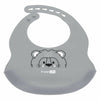 Baveta, FreeON, Moale, Din silicon, Fara BPA, Cu buzunar, 31 x 24 cm, Lion Grey - gogobaby.ro