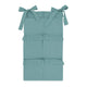 Organizator pentru patut, MimiNu, Din bumbac, Cu 6 compartimente, Doua panglici, 70x40 cm, Cu volanase, Colectia Royal, Nepal Green