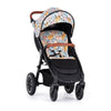 Insertie carucior, Petite&Mars, Editie limitata, Din spuma cu memorie, Densa Pentru confort sporit, Universala, Cu decupaje pentru centura de siguranta in 3 sau 5 puncte, 86x42 cm, 0 luni+, Motive grafice, Multicolor