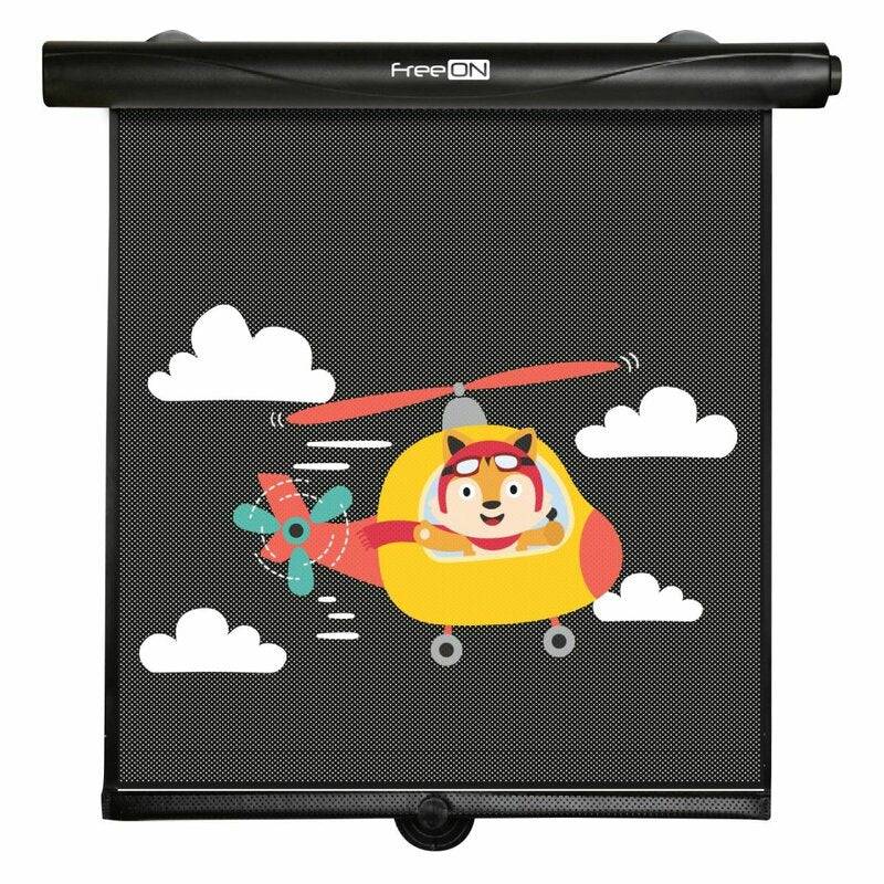 Set 2 parasolare auto, FreeOn, Retractabile, Functioneaza prin apasarea unui buton, Black - gogobaby.ro