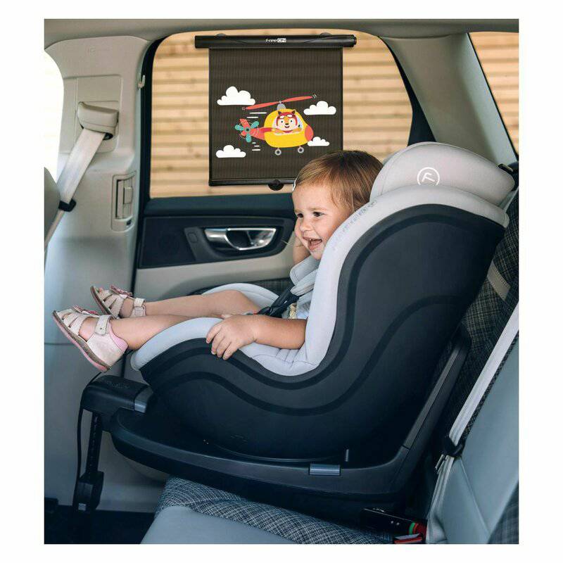 Set 2 parasolare auto, FreeOn, Retractabile, Functioneaza prin apasarea unui buton, Black - gogobaby.ro