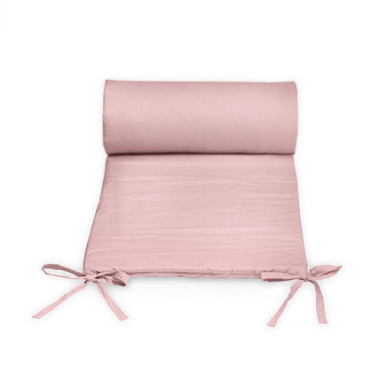 Aparatoare patut, Petite&Mars, Tilly, 120x60 cm, Cu panglici, Din bumbac, Lungime 180 cm, Inaltime 36 cm, 0 luni+, Roz - gogobaby.ro
