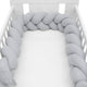 Protectie laterala, New Baby, Pentru patut, Tip Bumper impletit, Din muselina, Din materiale certificate Oeko Tex Standard 100, Lungime 225 cm, Grey