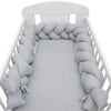Protectie laterala, New Baby, Pentru patut, Tip Bumper impletit, Din muselina, Din materiale certificate Oeko Tex Standard 100, Lungime 225 cm, Grey