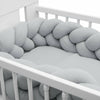 Protectie laterala, New Baby, Pentru patut, Tip Bumper impletit, Din muselina, Din materiale certificate Oeko Tex Standard 100, Lungime 225 cm, Grey