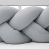 Protectie laterala, New Baby, Pentru patut, Tip Bumper impletit, Din muselina, Din materiale certificate Oeko Tex Standard 100, Lungime 225 cm, Grey