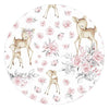 Protectie laterala, MimiNu, Pentru patut bebe, Tip Bumper impletit, Din bumbac, Din materiale certificate Oeko Tex Standard 100, Lungime 220 cm, Sweet Deer Pink