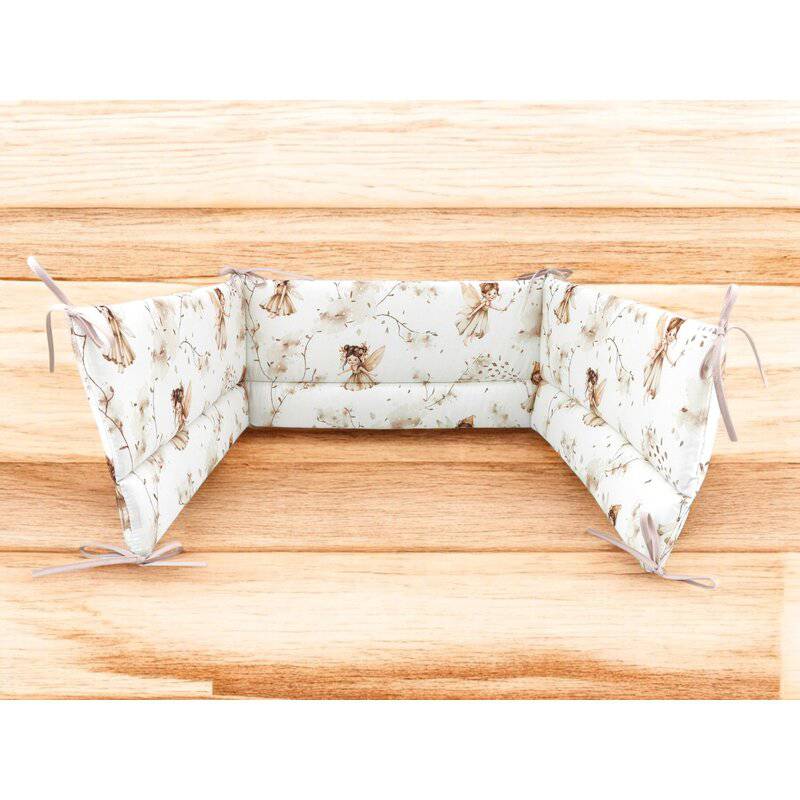 Aparatoare pentru patut, MimiNu, Din bumbac certificat Oeko Tex Standard 100, 180x30 cm, Cu panglici, Fairy - gogobaby.ro