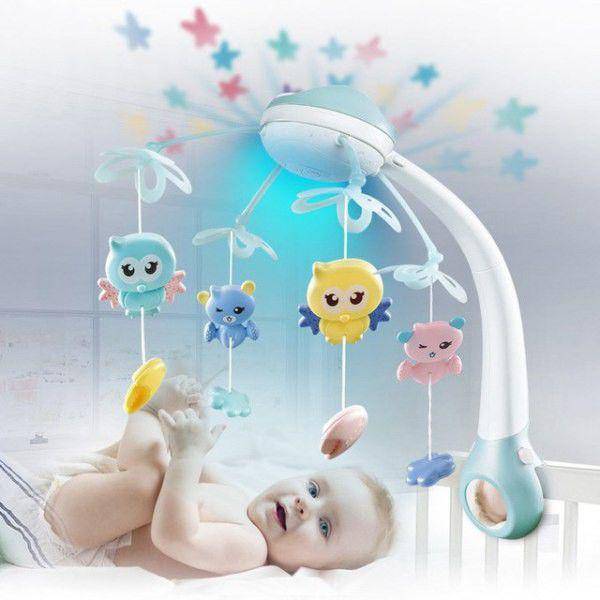 Carusel muzical cu proiector si telecomanda,  Verde