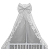 Baldachin, MimiNu, Pentru patut, Cu funda si volanas, 210x145 cm, Material certificat Oeko Tex Standard 100, Colectia Royal, Grey - gogobaby.ro