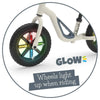 Bicicleta de echilibru, Chillafish, Charlie Glow, Usoara, Cu ghidon si sa reglabile, Cu spite luminoase, Greutate 2.5 Kg, Cu roti din spuma EVA, 10 inch, Pentru 18-48 luni, Beige