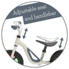 Bicicleta de echilibru, Chillafish, Charlie Glow, Usoara, Cu ghidon si sa reglabile, Cu spite luminoase, Greutate 2.5 Kg, Cu roti din spuma EVA, 10 inch, Pentru 18-48 luni, Beige