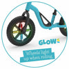 Bicicleta de echilibru, Chillafish, Charlie Glow, Usoara, Cu ghidon si sa reglabile, Cu spite luminoase, Greutate 2.5 Kg, Cu roti din spuma EVA, 10 inch, Pentru 18 luni - 48 luni, Sky