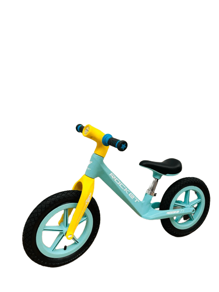 Bicicleta fara pedale ROCKET cu roti gonflabile , marime roti 12 inch si lumini, BLUE - gogobaby.ro