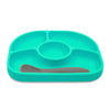 Set de masa, BBluv, Yumi, Farfurie compartimentata si lingurita, Cu 4 compartimente, Fara BPA, Aqua