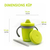 Canuta, Bbluv, Kup, 4 in 1 cu pai, manere si capac, Silicon, Fara BPA, 240 ml, Lime