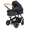 Carucior 2 in 1, Lionelo, Amber, Cadru aluminiu, Cu landou intarit si salteluta moale, Reversibil, Maner ajustabil, Huse pentru picioare, ploaie, Plasa de tantari, Geanta parinti, Pana la 22 kg, EN1888-1, EN1888-2, EN1466, Albastru