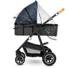 Carucior 2 in 1, Lionelo, Amber, Cadru aluminiu, Cu landou intarit si salteluta moale, Reversibil, Maner ajustabil, Huse pentru picioare, ploaie, Plasa de tantari, Geanta parinti, Pana la 22 kg, EN1888-1, EN1888-2, EN1466, Albastru