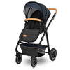 Carucior 2 in 1, Lionelo, Amber, Cadru aluminiu, Cu landou intarit si salteluta moale, Reversibil, Maner ajustabil, Huse pentru picioare, ploaie, Plasa de tantari, Geanta parinti, Pana la 22 kg, EN1888-1, EN1888-2, EN1466, Albastru