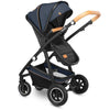 Carucior 2 in 1, Lionelo, Amber, Cadru aluminiu, Cu landou intarit si salteluta moale, Reversibil, Maner ajustabil, Huse pentru picioare, ploaie, Plasa de tantari, Geanta parinti, Pana la 22 kg, EN1888-1, EN1888-2, EN1466, Albastru