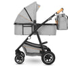 Carucior 2 in 1, Lionelo, Amber, Cadru aluminiu, Cu landou intarit si salteluta moale, Reversibil, Maner ajustabil, Huse pentru picioare, ploaie, Plasa de tantari, Geanta parinti, Pana la 22 kg, EN1888-1, EN1888-2, EN1466, Gri deschis