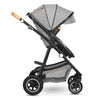 Carucior 2 in 1, Lionelo, Amber, Cadru aluminiu, Cu landou intarit si salteluta moale, Reversibil, Maner ajustabil, Huse pentru picioare, ploaie, Plasa de tantari, Geanta parinti, Pana la 22 kg, EN1888-1, EN1888-2, EN1466, Gri deschis