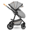 Carucior 2 in 1, Lionelo, Amber, Cadru aluminiu, Cu landou intarit si salteluta moale, Reversibil, Maner ajustabil, Huse pentru picioare, ploaie, Plasa de tantari, Geanta parinti, Pana la 22 kg, EN1888-1, EN1888-2, EN1466, Gri deschis