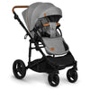 Carucior 2 in 1, Lionelo, Mari Tour, Cu landou individual si salteluta moale, Reversibil, Maner ajustabil, Plasa de tantari, Husa de picioare, Geanta parinti, 22 kg, Conform cu standardele europene de securitate EN1888 si EN1466, Gri