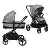 Carucior 2 in 1, Lionelo, Mika, Cadru din aluminiu, Cu landou intarit si salteluta moale, Reversibil, Maner ajustabil, Plasa de tantari, Husa de ploaie, de picioare, 22 kg, Conform cu standardele europene de securitate EN1888-1 EN1888-2, EN1466, Gri - gogobaby.ro