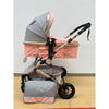 Carucior 2 in 1 L-sun Iris transformabil, 0-36 luni, cu suspensii pe cadru si roti cauciuc, culoare ROZ GGBT7C2 - gogobaby.ro