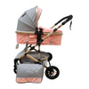 Carucior 2 in 1 L-sun Iris transformabil, 0-36 luni, cu suspensii pe cadru si roti cauciuc, culoare ROZ GGBT7C2 - gogobaby.ro
